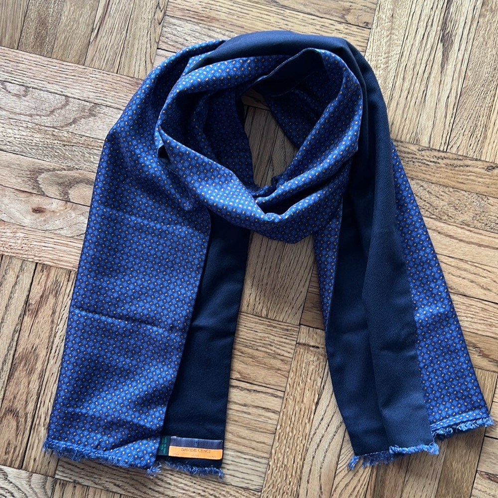 Davide Cenci men’s cashmere and silk scarf